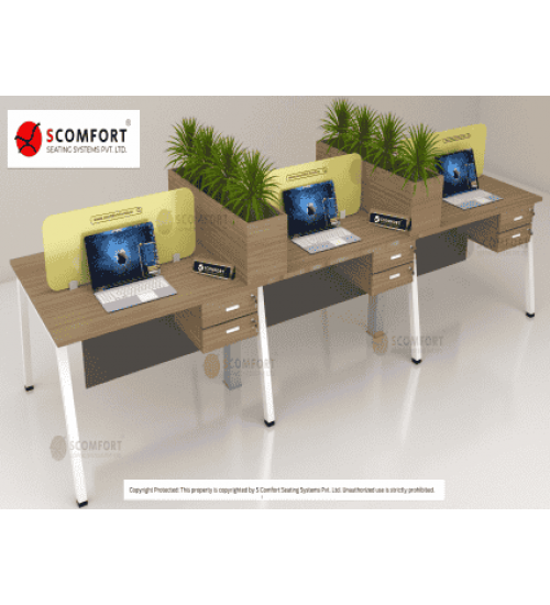 Scomfort SC-WRT21 Sharing desking workstation with planter box & two drawers